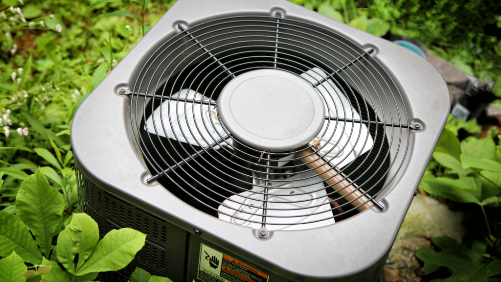 Outdoor air conditioning unit in a Florida home, for maintaining comfortable indoor temperatures during hot weather.
