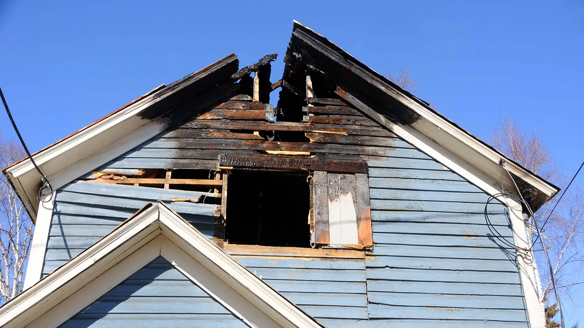 Fire damaged home in Central Florida — True Builders fire damage restoration services