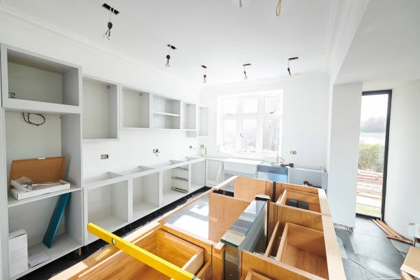 a modern kitchen partially finished