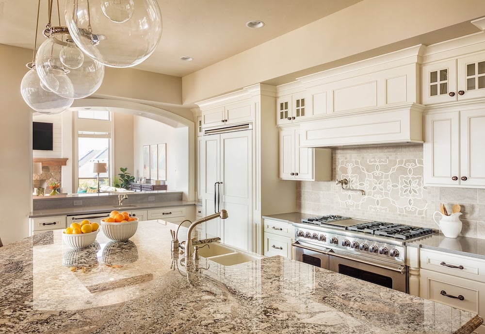 Remodeled kitchen with bright accents